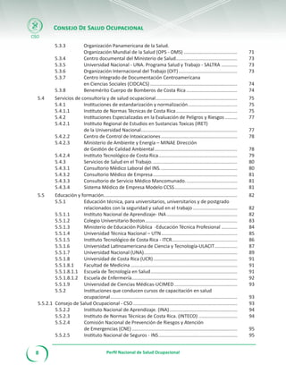 Folleto perfil Salud Ocupacional en Costa Rica | PDF