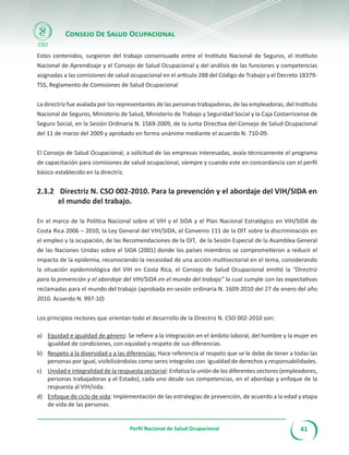 Folleto perfil Salud Ocupacional en Costa Rica | PDF