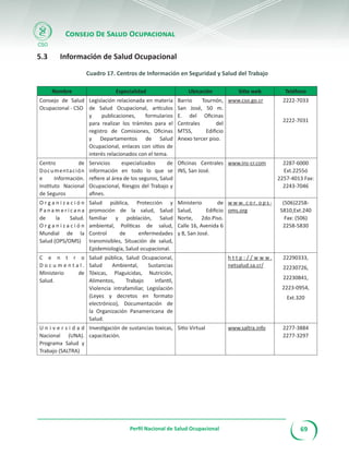 Folleto perfil Salud Ocupacional en Costa Rica | PDF