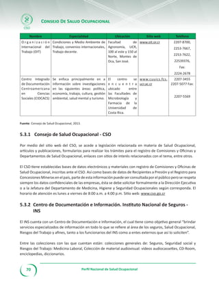 Folleto perfil Salud Ocupacional en Costa Rica | PDF