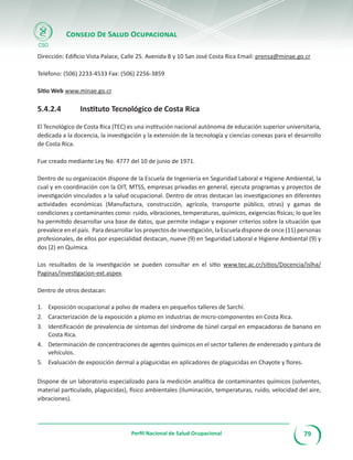 Folleto perfil Salud Ocupacional en Costa Rica | PDF