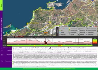 Tienes más información sobre las rutas, las bicis, los lugares de interés y fotos del entorno en nuestra web www. bicicleando.es ¡Visítanos!
R4.1: SENDA DEL LAGARES (17,8 KM): Senda muy sencilla, por un camino amplio de zahorra en casi todo su recorrido, salvo una pequeña parte por una calle urbana en Balaidos. Recorre el río Lagares desde su desemboca-
dura hasta su cruce con la avenida de Madrid, una de las principales arterias de acceso a Vigo. En su camino nos encontraremos varios puentes medievales, el parque de Castrelos y el museo Quiñones de León entre otros.
R4.2: SENDA LITORAL DE VIGO (20 KM): Recorrido por la costa de Vigo que pasa por la mayoría de sus playas, desde la de Canido hasta el arenal de O Adro en Bouzas, comenzando en la más representativa de todas ellas,
Samil. Además de las playas pasaremos por sitios de interés como los restos arqueológicos de Toralla, la iglesia de O Vao, el museo do mar o el barrio marinero de Bouzas. El camino se realiza por paseos marítimos, algún
tramo de carretera, tierra y carril bici en el extremo este, a lo largo del puerto de Bouzas.
R4.1-ida R4.1-vuelta R4.2-ida R4.2-vuelta
R4:RUTADELASENDAAZUL-VIGO
Dificultad: carretera
Información de ruta Si Sí37,4km -455 m 455 m 45 m
R4.1: [Samil] Samil , Xunqueira de Alba> [Tierra] O Caramuxo, > [Asfalto/] Balaidos, > [Tierra] Castrelos, Freixeiro, Salgueira, Sárdoma > R4.1 (vuelta): [Tierra] Sárdoma, Salgueira, Freixeiro, Castrelos, > [Asfalto/] Balaidos,
> [Tierra] O Caramuxo >R4.2: (Canido)[Asfalto] Xunqueira de Lagares, Coruxo, O Vao, > [Tierra] Toralla, > [Asfalto/] Canido, R4.2: (Canido vuelta)> [Tierra] Toralla, > [Asfalto/] O Vao, >R4.2: (Bouzas) [Acera/Tierra]
Samil > [Asfalto] Atlántida>[Tierra] Alcabre >[Carril bici] Bouzas >R4.2: (Bouzas vuelta) >[Tierra] Alcabre > [Asfalto] Atlántida>[Acera/Tierra] Samil.
0 m Playa de Samil (Vigo)/Playa de SamilTierra/Asfalto/Carril Bici, acera
Recorrido
Descripción R4: Ruta de la Senda Azul de Vigo, es una ruta oficial del Concello de Vigo que recorre su costa suroeste, entre Bouzas y Canido, así como la parte final del curso del río Lagares, que desemboca en el principal arenal de la Ciu-
dad, Samil. Está señalizada salvo en un pequeño tramo que proponemos para evitar el paso por la carretera de Coruxo. A través de esta ruta podemos recorrer distintos lugares de interés de la ciudad, entre ellos su parque
más emblemático, Castrelos. Además en el recorrido pasaremos al lado de varios museos como el Quiñones de León, Museo Etnográfico Liste (fuera del recorrido pero en el entorno próximo), Verbum o museo das palabras,
museo do Mar o el centro de interpretación de los restos romanos de Toralla. Se divide en dos partes, R4.1 el recorrido por el Lagares y R4.2, la senda litoral. Aunque el inicio oficial de la ruta se marca en la Avenida de Ma-
drid, en nuestro caso lo hemos trasladado al extremo suroeste de la playa de Samil, cruce de los dos tramos propuestos, de manera que podemos escoger aquí cual de ellos recorrer, volviendo siempre a este punto de partida.
Tramos de ruta
Ida
Leyenda
Rx.y= x: ruta y: tramo
Vuelta
Final Ida
Fin/Inicio tramo
Señalización
Inicio Ruta
Cruce/variante
Punto de Interés
Descenso acumuladoDistancia
Ruta circular
Cota mínima
Cota máxima
Ascenso acumulado
Superficie
FACIL
Medio
Perfil:
Difícil
Muy difícil
Fácil
N
 