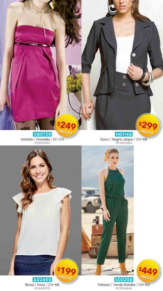 VB0729
Vestido / Grosella / EC-CH
PC8019202
HG1146
Saco / Negro Jaspe / CH-ME
PC3823064
A02465
Blusa / Ivory / CH-ME
PC4415375
S00206
Palazzo / Verde Botella / CH-XG
PC2534644
$249
Especial
PRECIO
$299
Especial
PRECIO
$199
Especial
PRECIO
$449
Especial
PRECIO
 