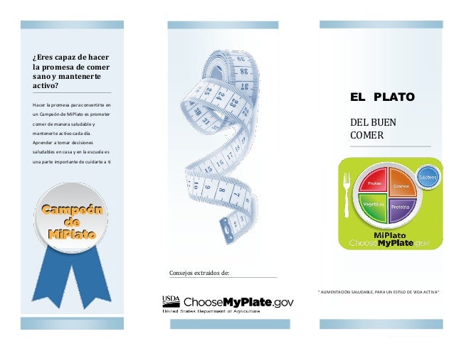 Folleto El Plato Del Buen Comer Ministerio De Agricultura Eeuu