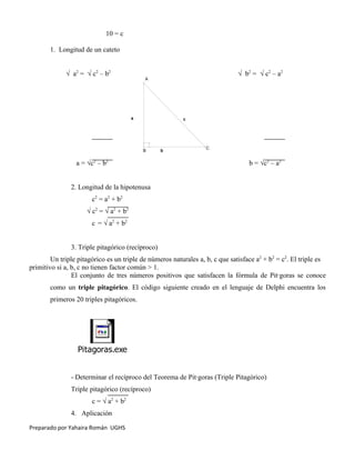 Folleto Triangulos RectáNgulos Yahaira Roman | DOC