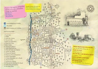 Premio a las mejores fotografías.
Súbelas a la red y difúndelas
usando los hashtag:
#WTD2015
#WTDelche
#VISITELCHE
1.Tourist Info
2. MAHE
3. Centro de visitantes
4. Torre de Vaíllo
5. Basílica de Santa María
6. Museo de la Festa
7. Baños Árabes
8. Torre de la Calahorra
9. Jardín Huerto del Cura
10. Plaza del Centro de Congresos
11. Huerto San Plácido
12. Museo del Palmeral
13. Museo de Arte Contemporáneo
14. Museo Paleontológico
15. Parque Arqueológico de La Alcudia
16. Museo de Pusol
17. Estación de autobuses
18. Pista de hielo Club Deportivo Squash
19. Elche Palmeral Aventuras
20. Río Safari Elche
PUNTOS DE INTERÉS
Consulta las bases del concurso en
http://www.visitelche.com/
eventos/concurso-fotos-wtdelche/
www.facebook.com/visitelche
@visitelche
www.instagram.com/visitelche
PARQUEARQUEOLÓGICODELAALCUDIACtra. CV-855 Elche-Dolores, km. 2.
MUSEO DE PUSOL
Partida Pusol, nº 8.
PISTA DE HIELO CLUB DEPORTIVO SQUASHC/ Mallorca, nº 37.
ELCHE PALMERAL AVENTURAS
Avda. de Travalón, nº 31.
RÍO SAFARI ELCHE
Ctra. CV-865 Elche-Santa Pola, km. 9.
 