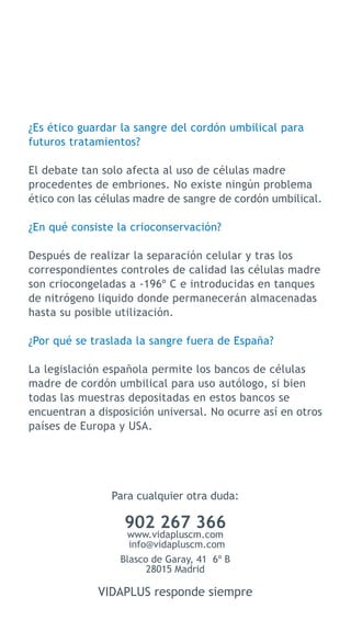 Conservacion sangre de cordon umbilical