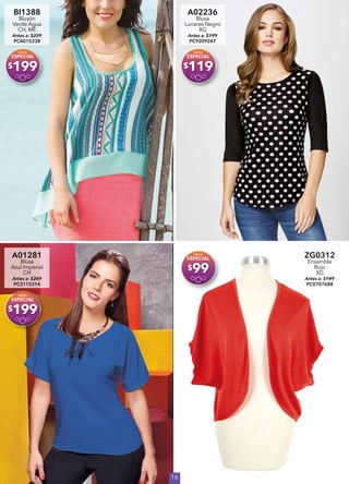 16
BI1388
Blusón
Verde Agua
CH, ME
Antes a: $229
PC4015338
$199
A02236
Blusa
Lunares Negro
XG
Antes a: $199
PC9209247
$119
A01281
Blusa
Azul Imperial
CH
Antes a: $269
PC3115314
$199
ZG0312
Ensamble
Rojo
XG
Antes a: $149
PC0707688
$99
 