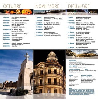 Calendario visitas guiadas 4º trimestre