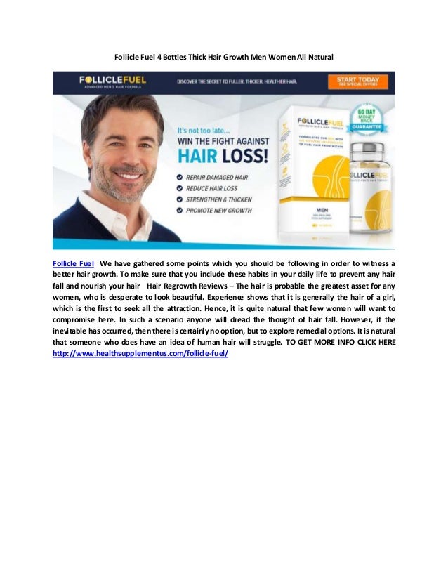 Follicle Fuel 4 Bottles Thick Hair Growth Men Women All Natural