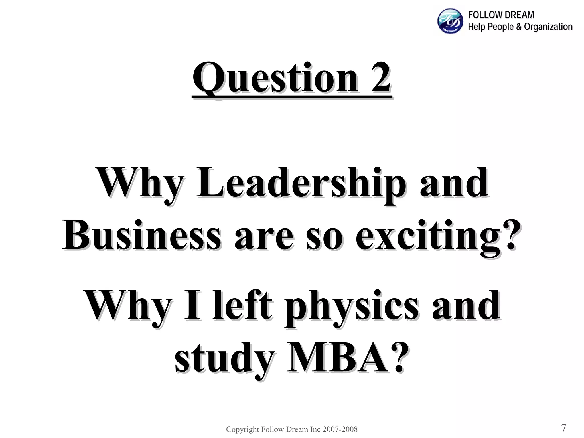 Self Leadership and Strategy