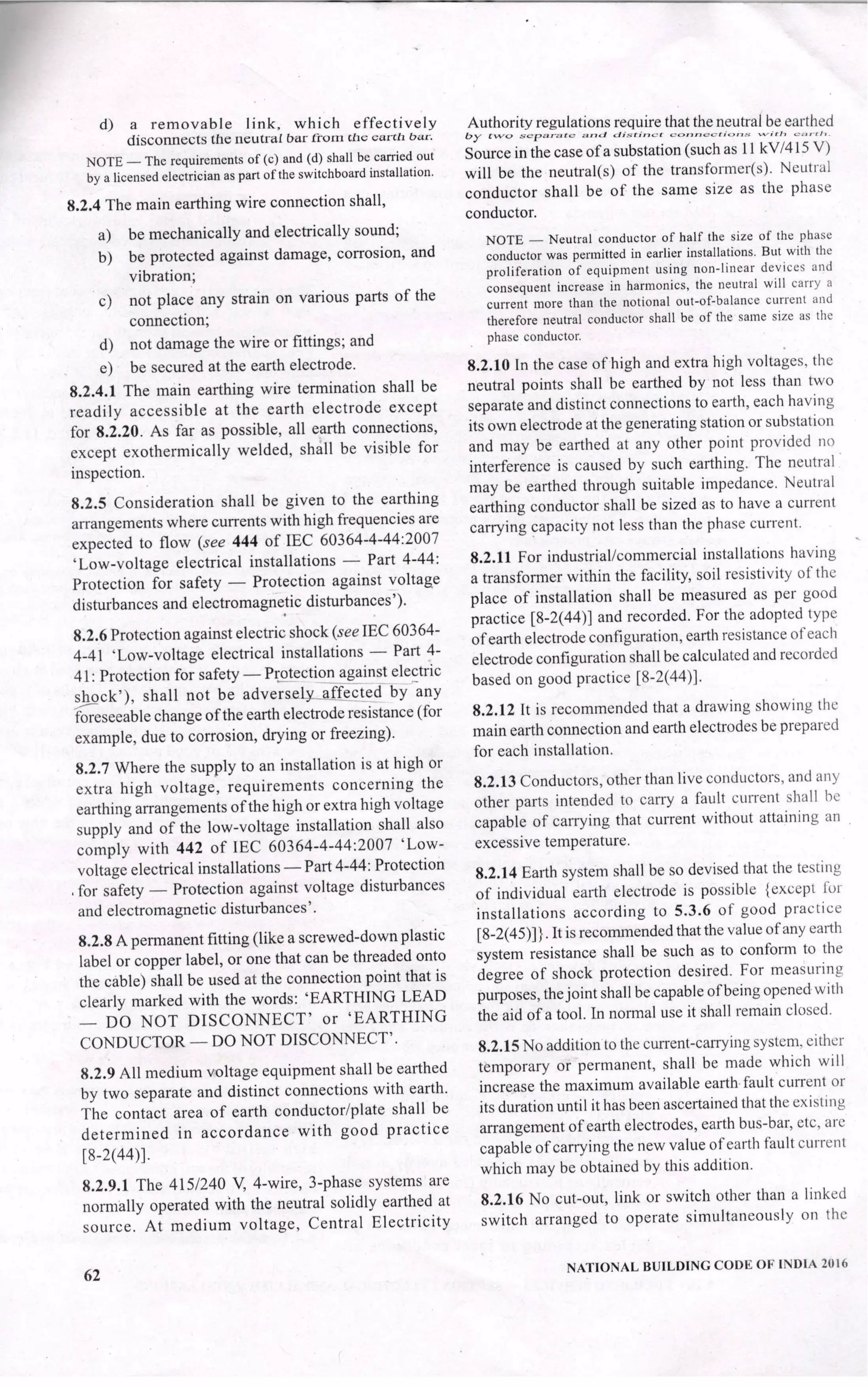 Nbc Standards.pdf Follow India national building code(NBC2016) for electrical ...