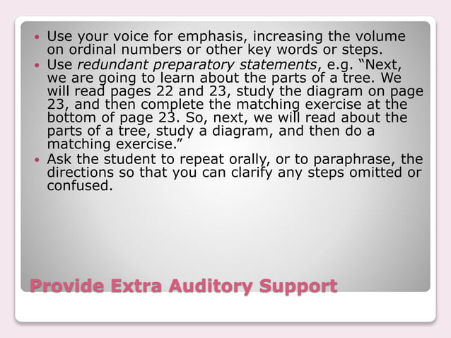 Helping the Student Having Difficulty Following Directions | PPTX