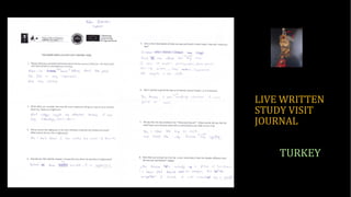 LIVE WRITTEN
STUDY VISIT
JOURNAL
TURKEY
 