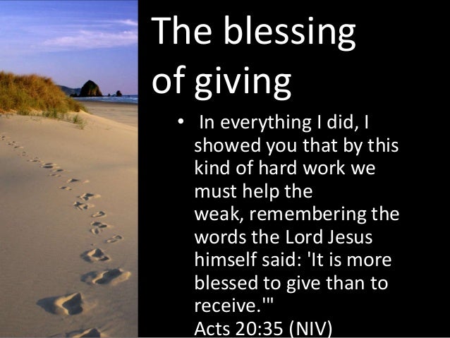 Image result for the blessing of giving