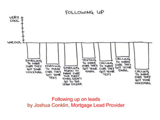 Following up on leads 
by Joshua Conklin, Mortgage Lead Provider 
 