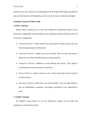 Understanding Follower Potential Understanding Followership: Key Roles, Types, and Ethical Impact in ...