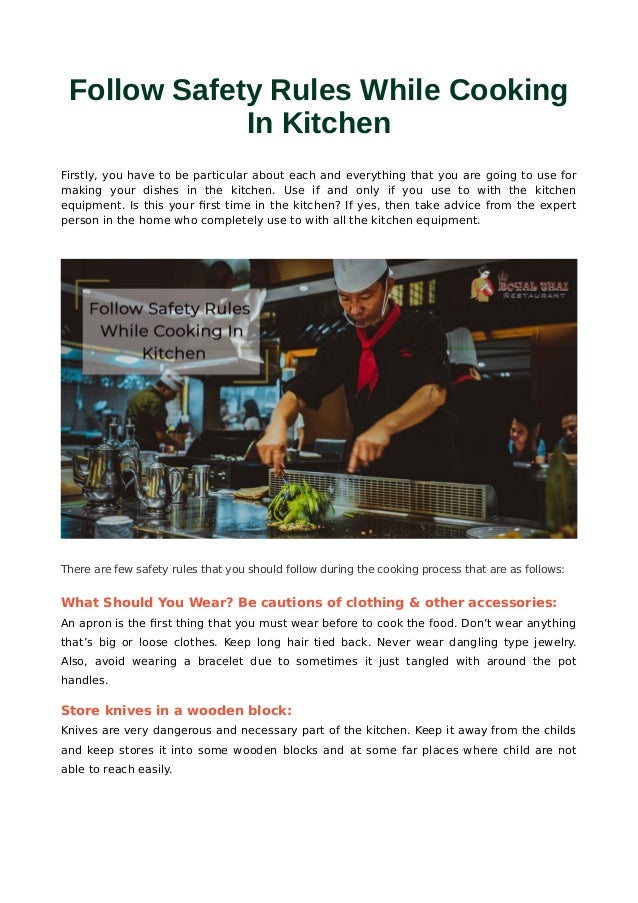 Follow Safety Rules While Cooking In Kitchen