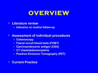 Follow Up After Colorectal Cancer Surgery | PPT