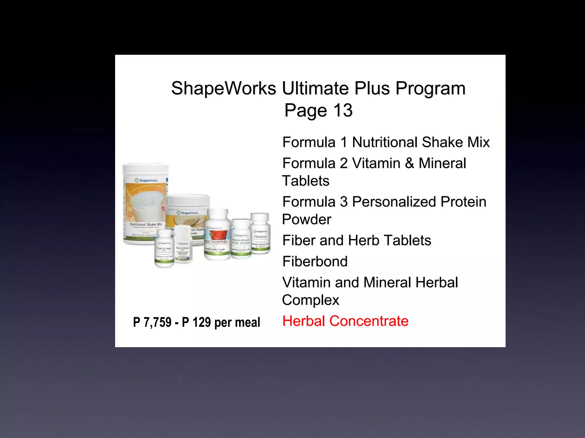 P 7,759 - P 129 per meal 