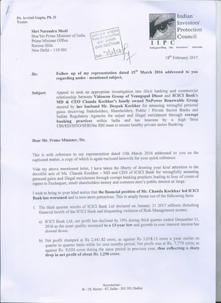 Arvind Gupta's follow-up letter