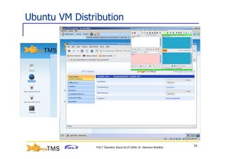 Ubuntu VM Distribution




                                                                      33
               FOLT Überblick Stand 03.07.2009; Dr. Klemens Waldhör
 
