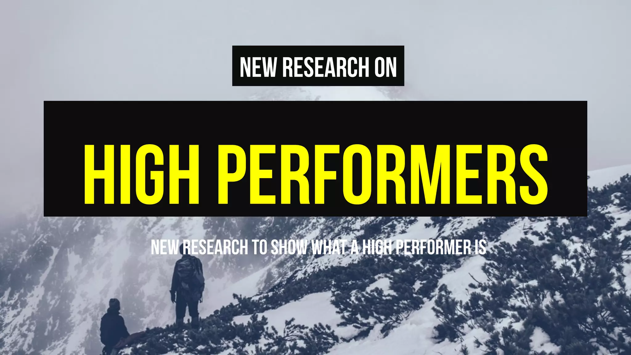 High performers
New research to show what a high performer is
New research on
 