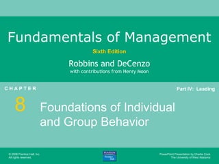Foundations of Individual and Group Behavior 