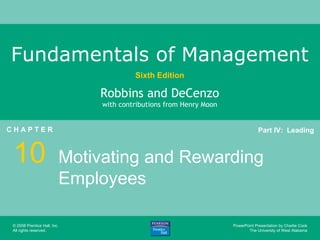 Motivating and Rewarding Employees 