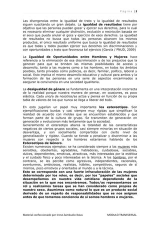 Fomento de la igualdad de oportunidades entre mujeres y hombres | PDF