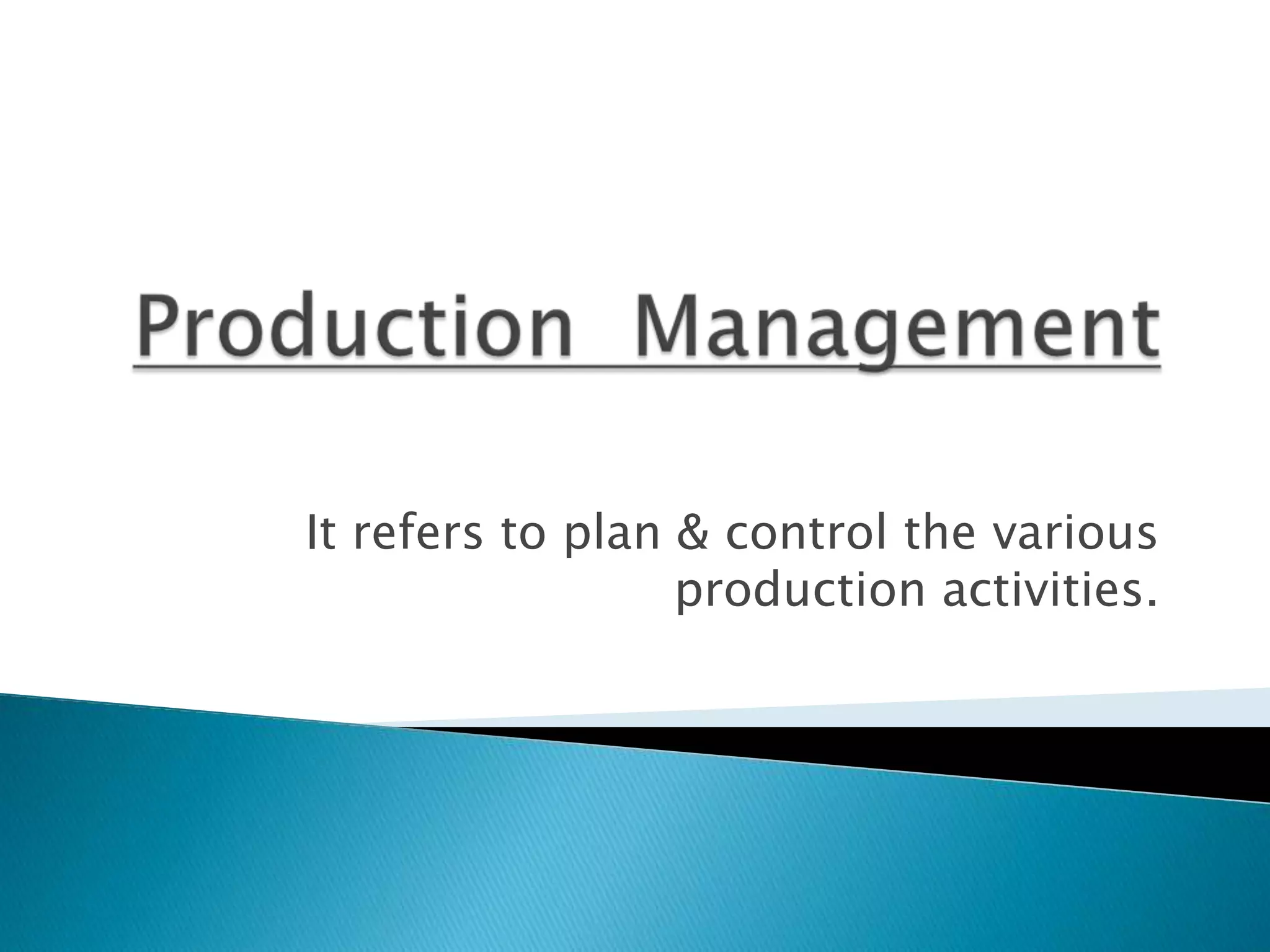 production management | PPT