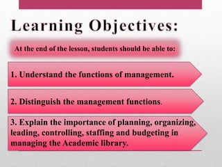 Functions of Management | PPTX