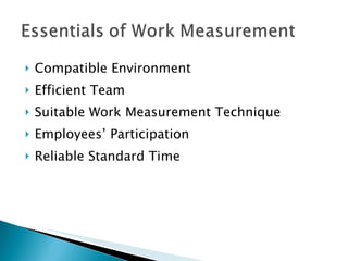 work measurement | PPT | Business | Business and Finance