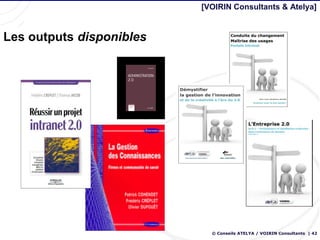 [VOIRIN Consultants & Atelya]


Les outputs disponibles




                            © Conseils ATELYA / VOIRIN Consultants | 42
 
