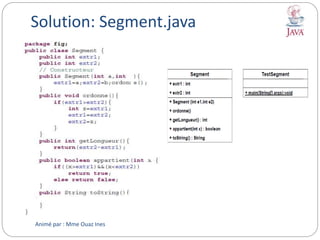 Solution: Segment.java
Animé par : Mme Ouaz Ines
 