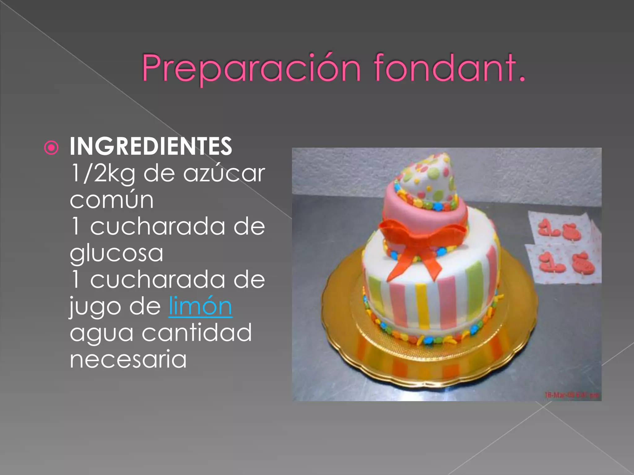    INGREDIENTES
    1/2kg de azúcar
    común
    1 cucharada de
    glucosa
    1 cucharada de
    jugo de limón
    agua cantidad
    necesaria
 