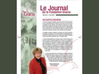 Journal de la Fondation Gracia - Numéro 1