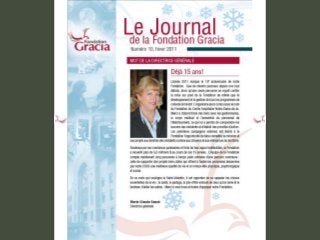 Journal de la Fondation Gracia - Numéro 10