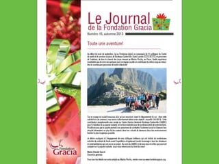 Journal de la Fondation Gracia - Numéro 16