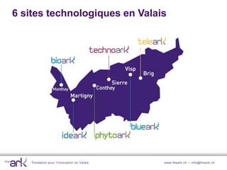 6 sites technologiques en Valais




    Fondation pour l’innovation en Valais   www.theark.ch – info@theark.ch
 