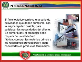 El flujo logístico conlleva una serie de actividades que deben cumplirse, con la mayor rapidez posible, para satisfacer las necesidades del cliente. En primer lugar, el productor debe requerir de un almacén o fábrica, comprar las materias primas a los respectivos proveedores y luego convertirlas en productos terminados.