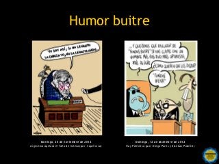 Humor buitre




       Domingo, 25 de noviembre de 2012                      Domingo, 12 de diciembre de 2012
Argentina apelará el fallo de Griesa (por Copérnico)   Hay Polémica (por Diego Parés y Esteban Podetti)

                                 Rosarinos por una
                                 Argentina para Todos
 