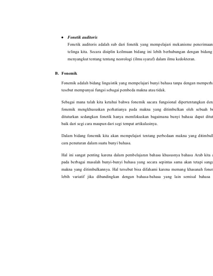 Fonologi Bahasa Arab