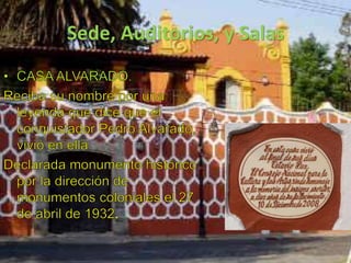 Sede, Auditorios, y Salas 
. 
 