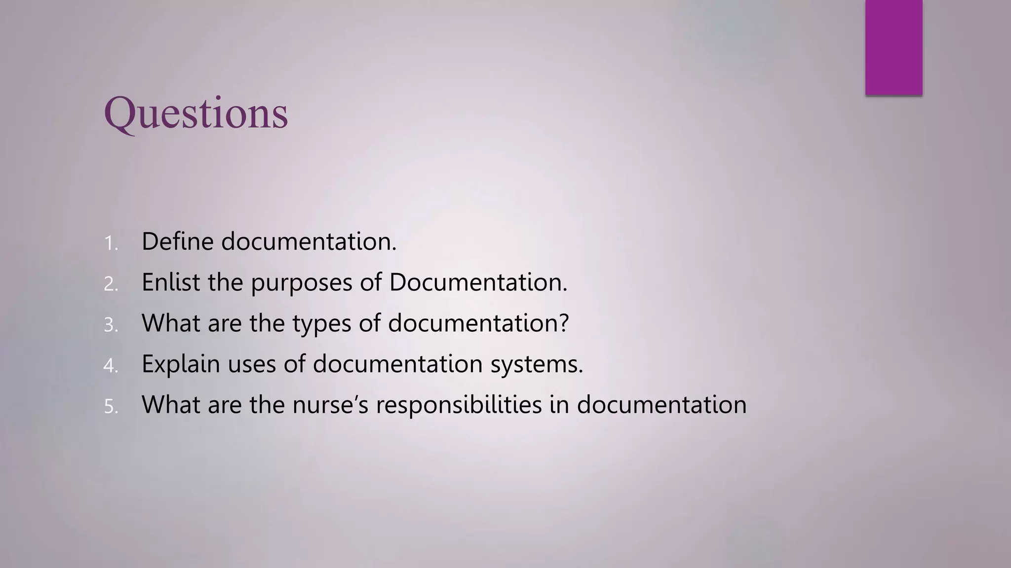 Nursing documentation ppt | PPTX