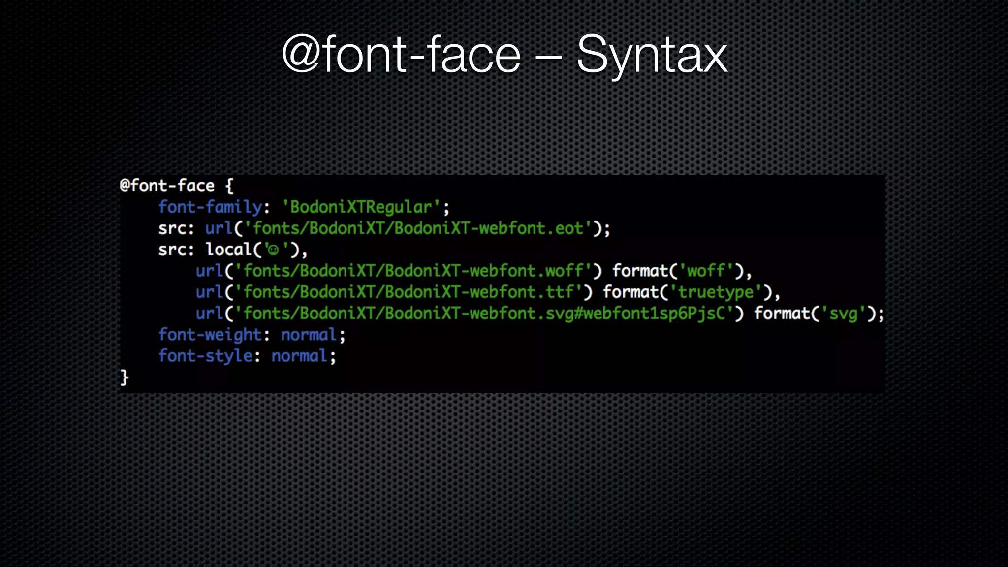 @font-face – Syntax
 