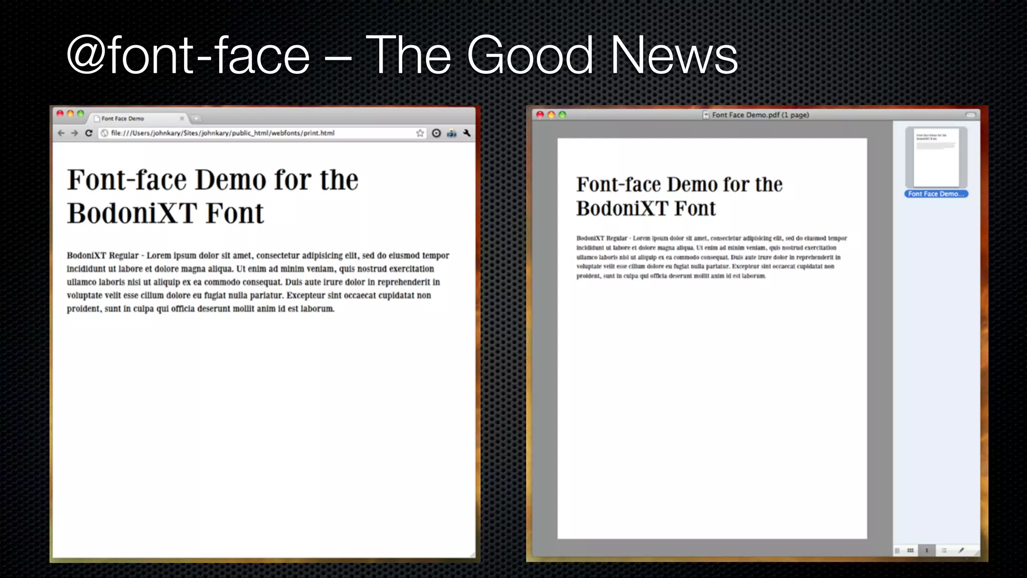 @font-face – The Good News
 