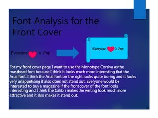 Script Font Analysis Font Analysis | PPTX