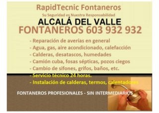 Fontaneros Alcala del Valle 603 932 932