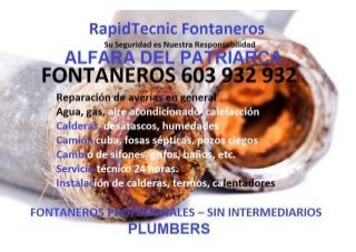 Fontaneros Alfara del Patriarca 603 932 932